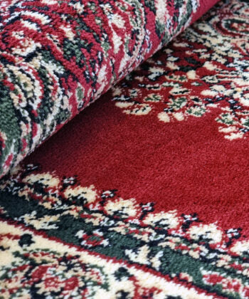 Red Traditional Oriental Style Vintage Rug
