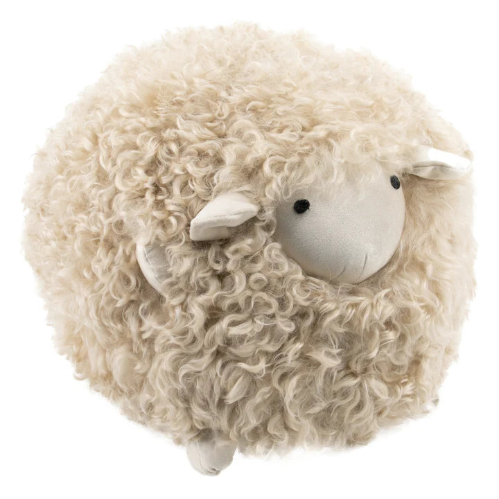 Shearling Sheepskin Lamby Stool Beige