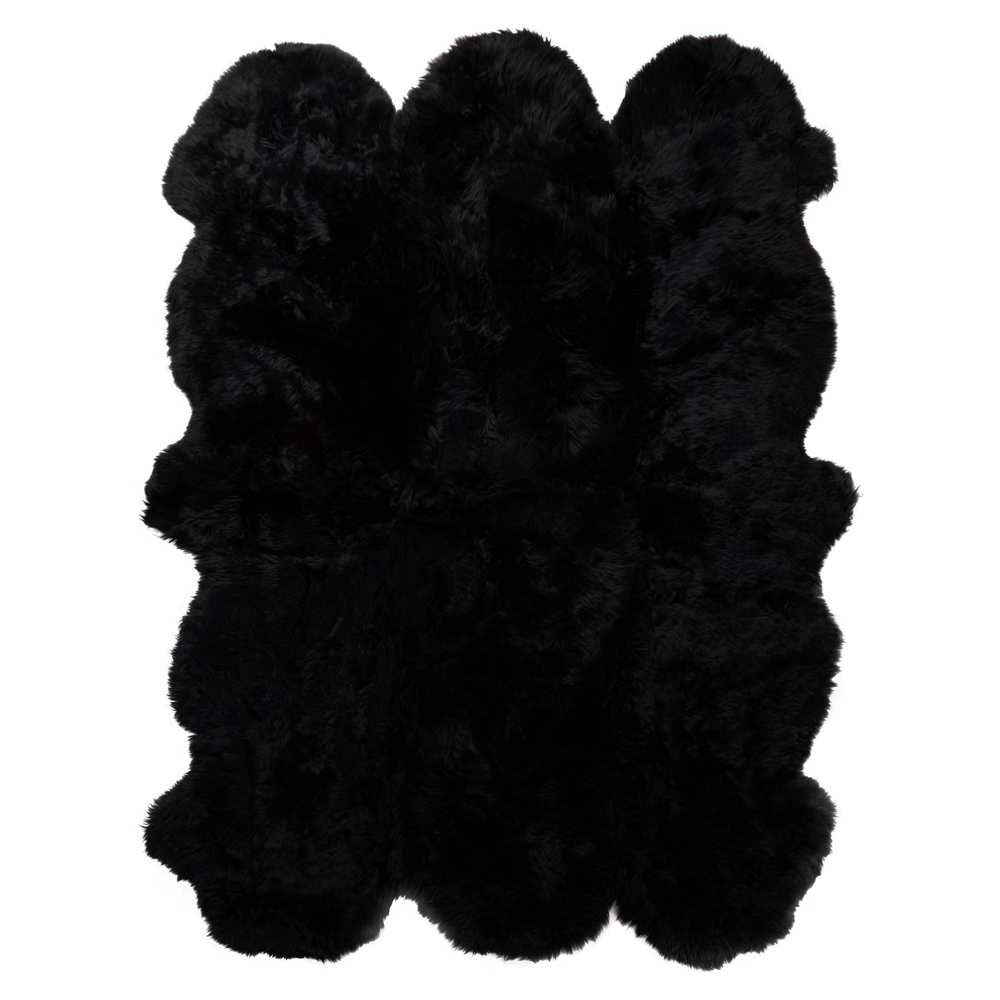 Black 6 Pelt Sheepskin Rug