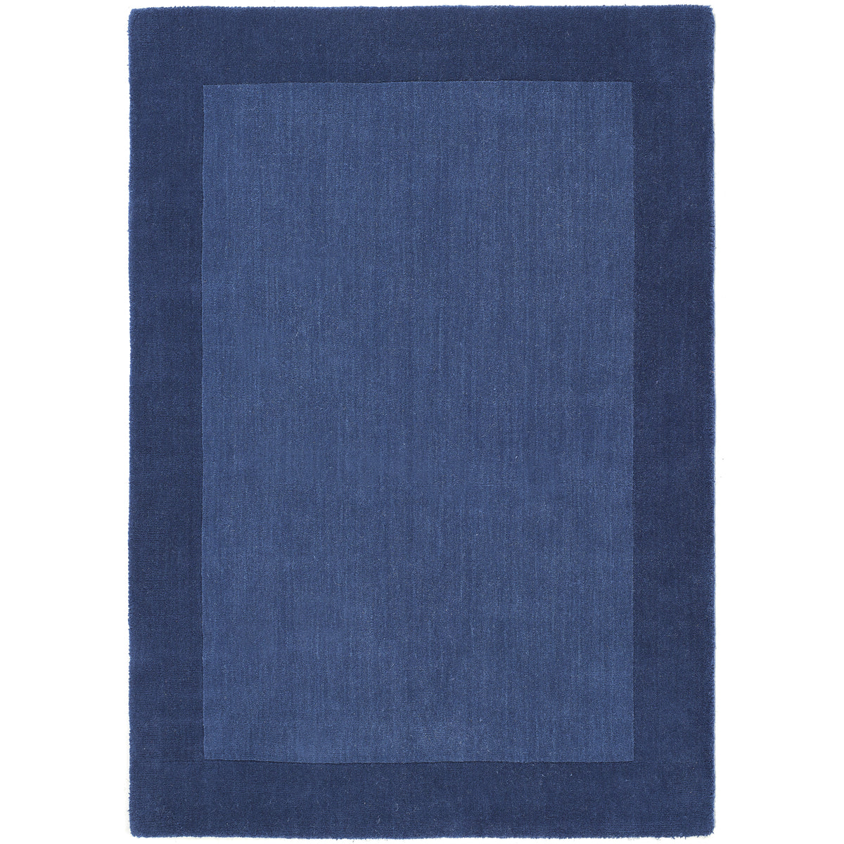 Origins Borders Navy Blue Luxury Wool Rug