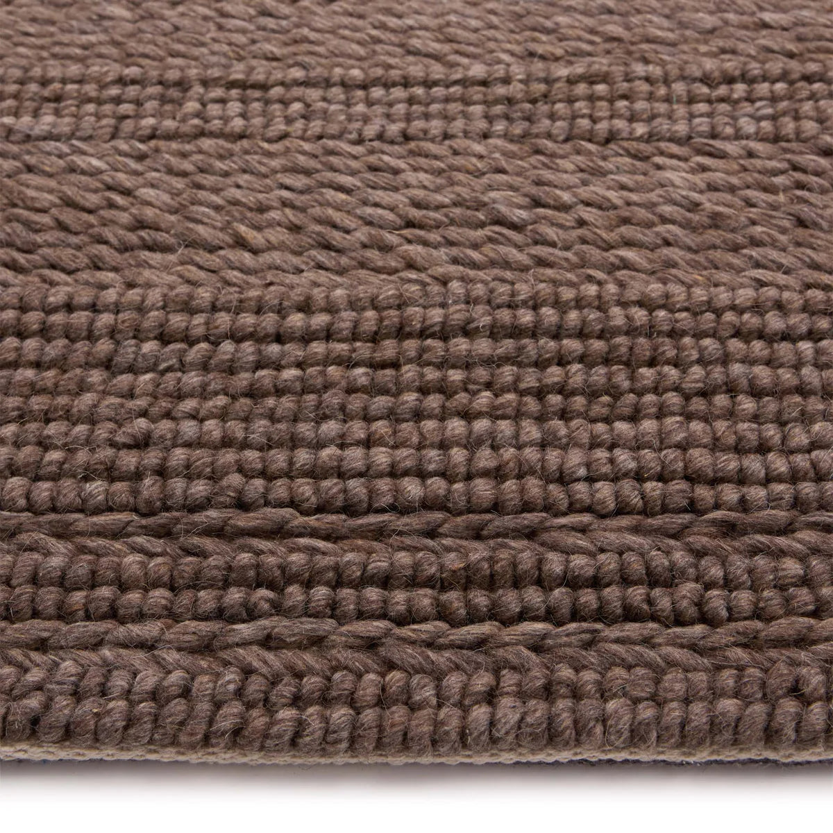 Origins Chunky Knit Brown Wool Rug