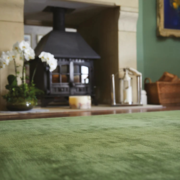 Rug Guru Karma Fern Silky Green Viscose Rug