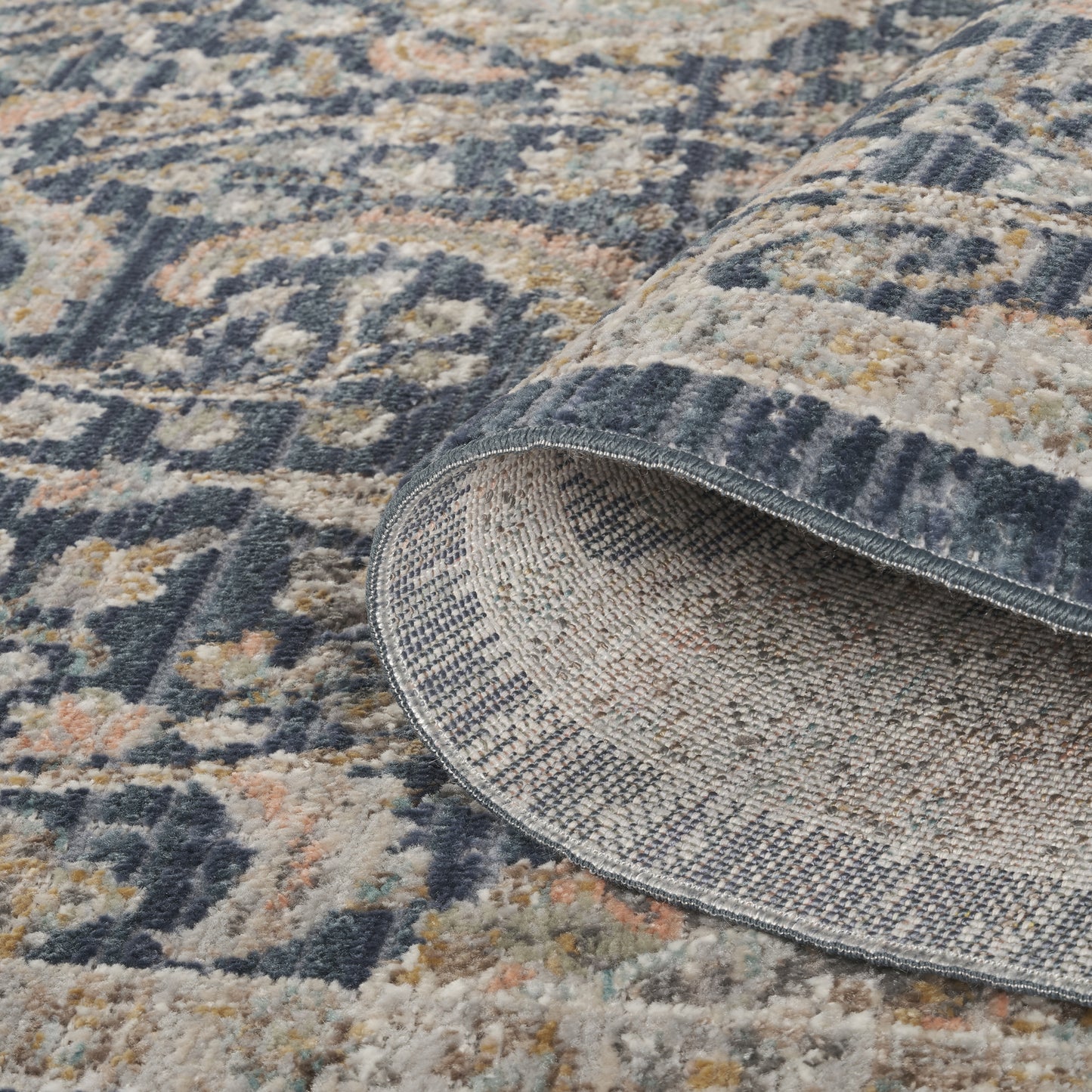 Maia Blossom Navy Blue Rug