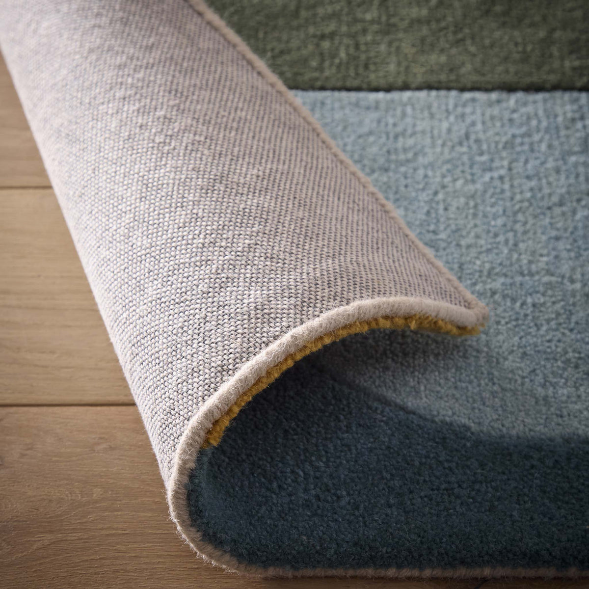 Origins Retro Deco Blue Wool Rug