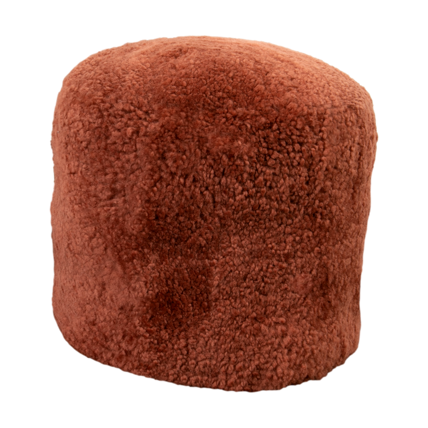 Coral Sheepskin Pouffe - short pile