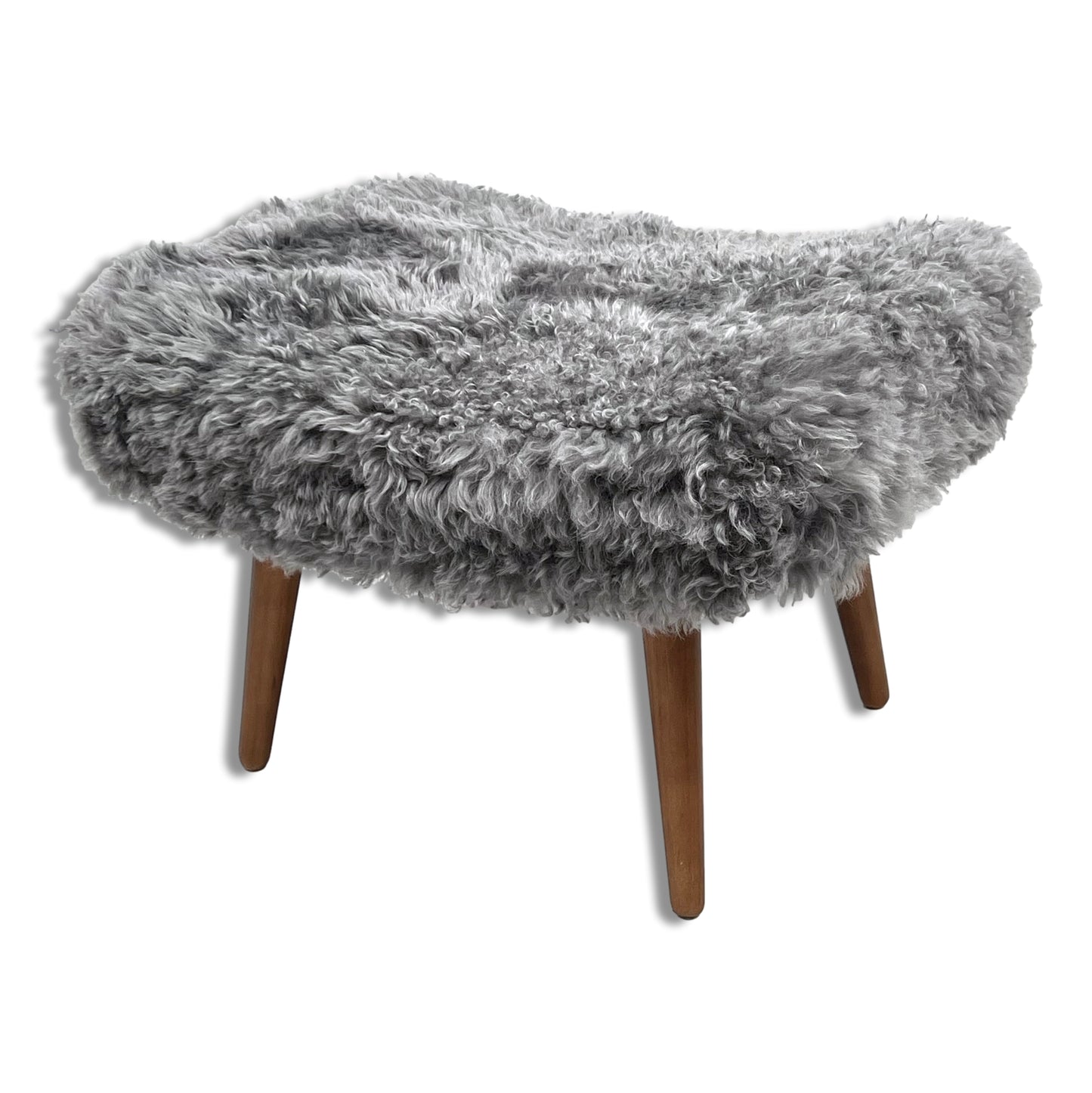 Shearling Grey Sheepskin Footstool