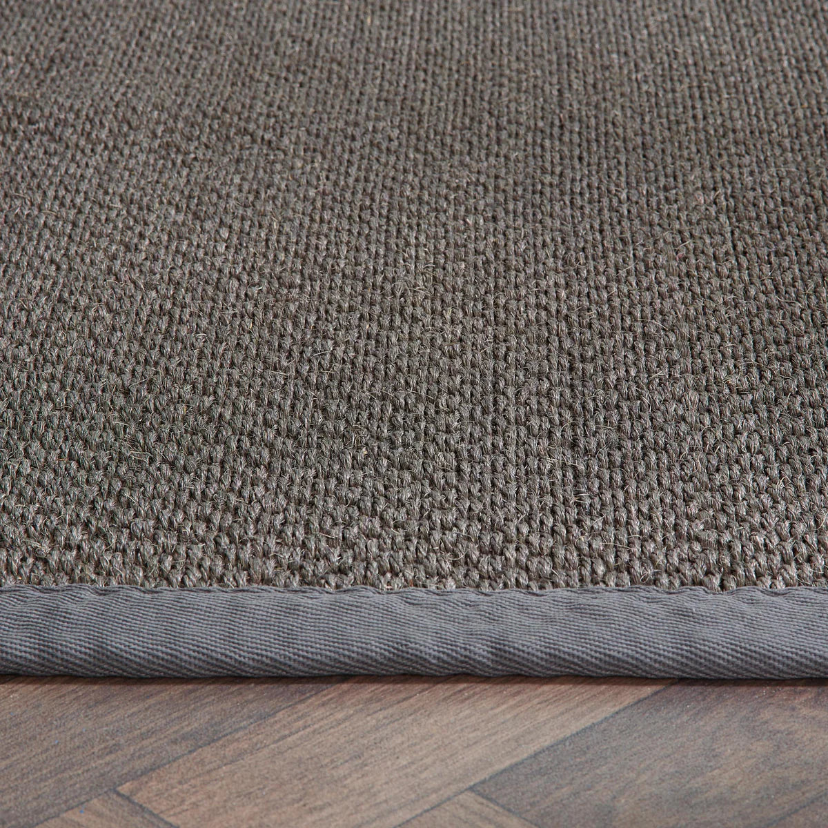 Origins Sisal Dark Grey with Grey Border Premium Rug