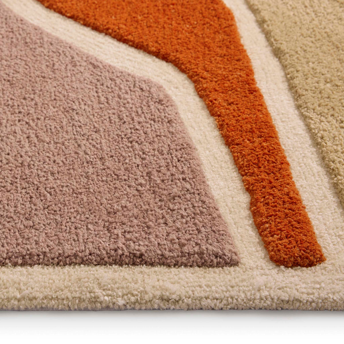 Origins Strata Terracotta Abstract Wool Rug