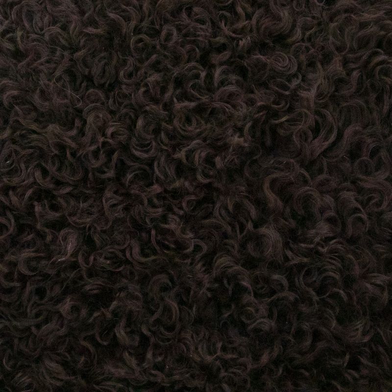 Shearling Lambskin Chocolate Brown Stool