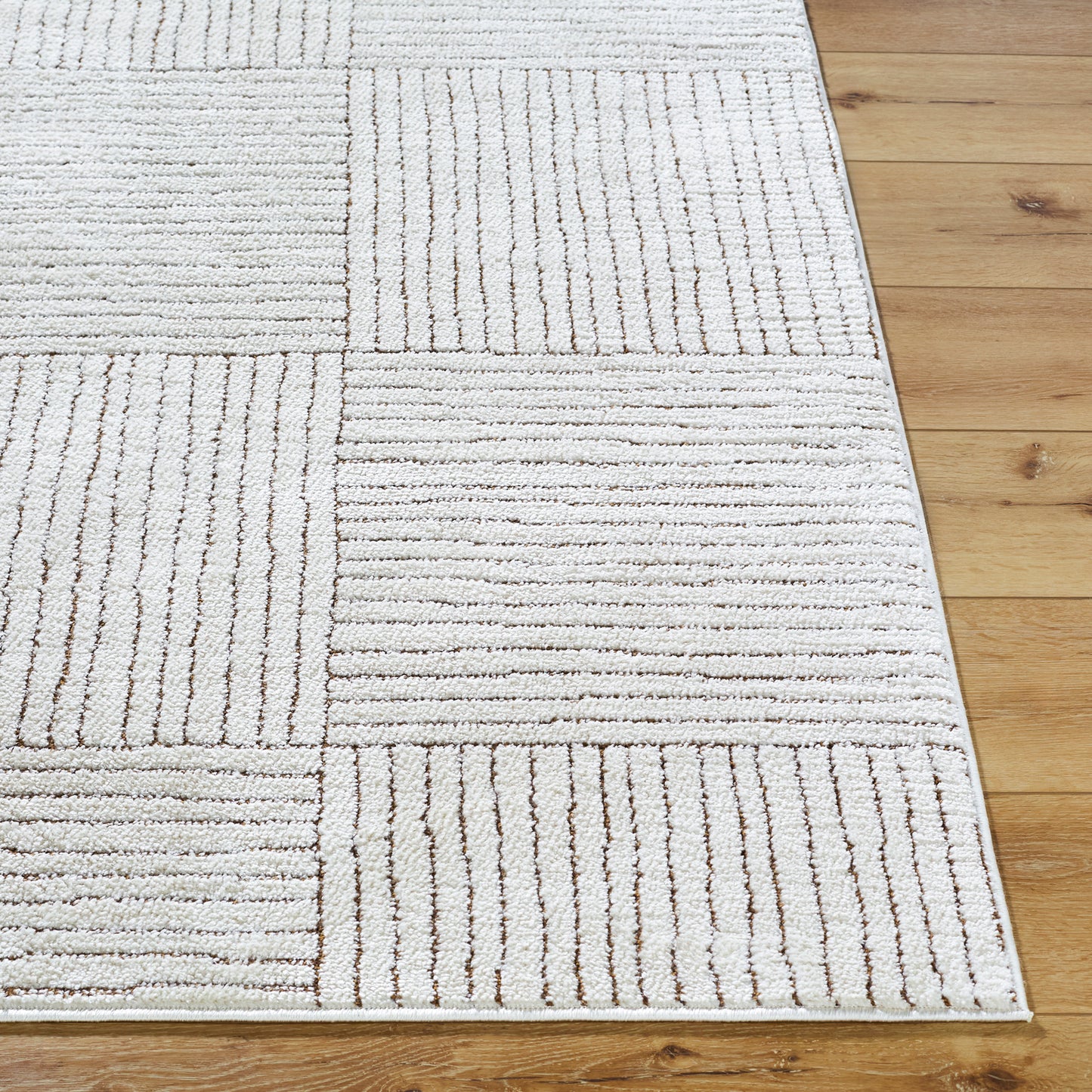 Architect II by Galey Alix Cream Modern Graphic High Pile Rug
