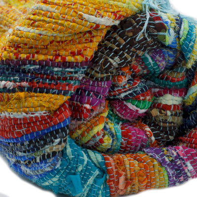 Indian Rag Rug - Blue -153cm x 90cm