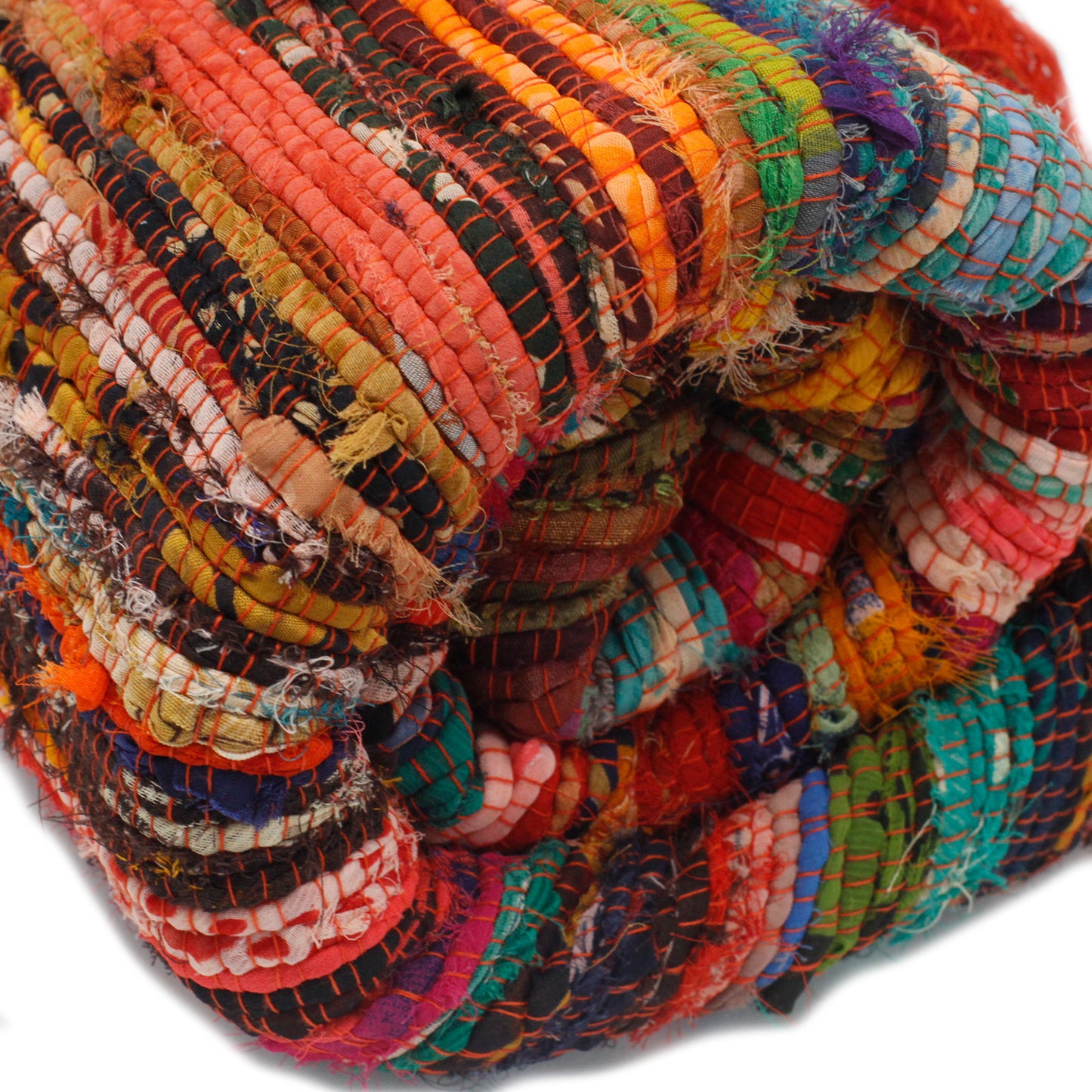 Indian Rag Rug - Orange -153cm x 90cm