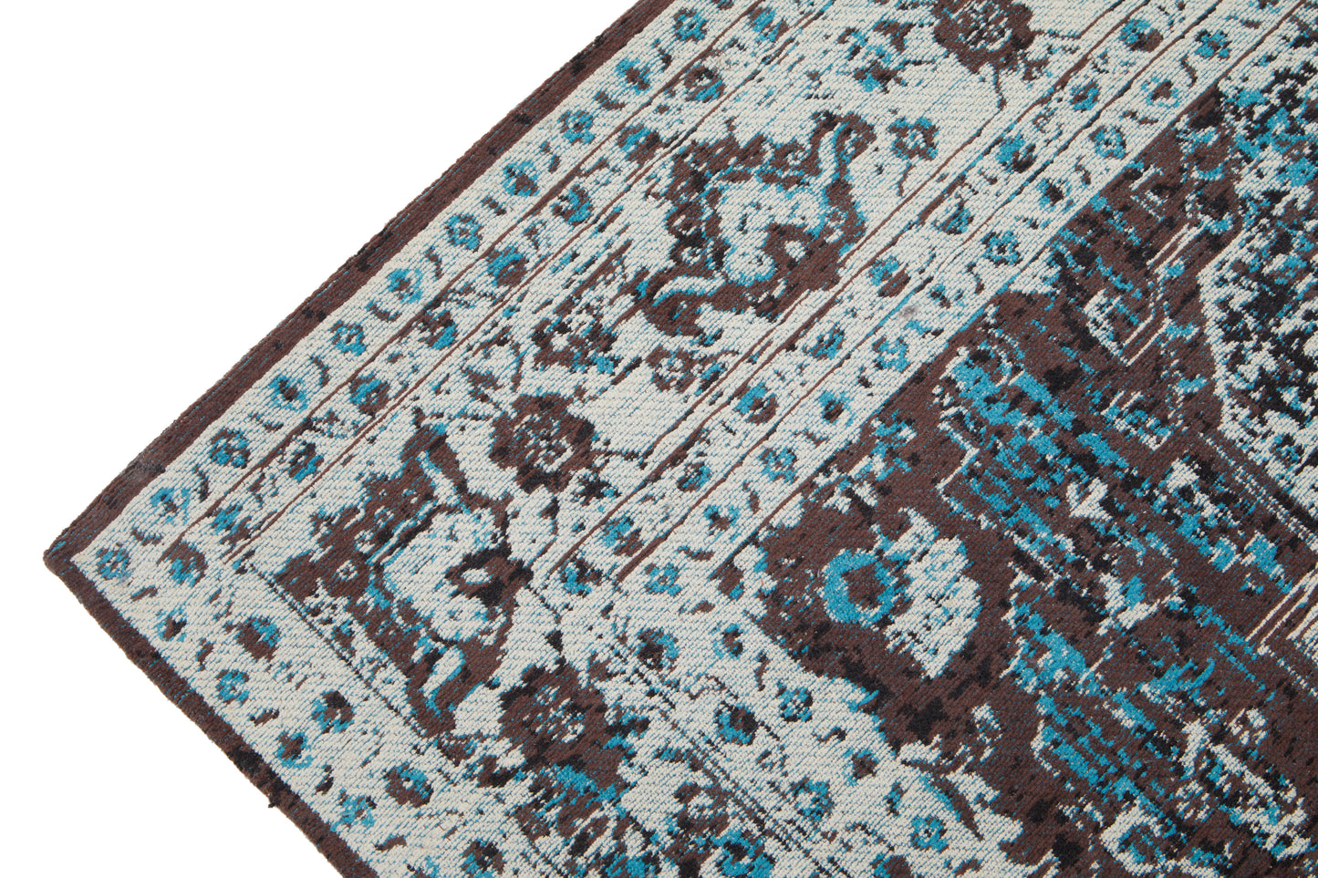 Distressed Persian Style Large Teal Blue Rug 240cm x 150cm