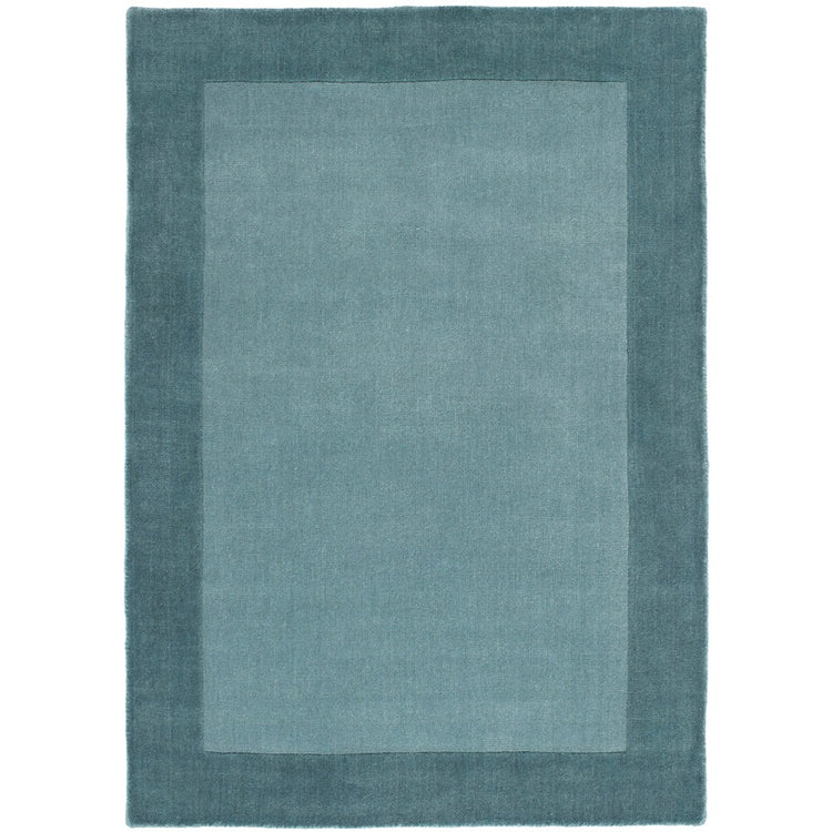 Origins Borders Duck Egg Blue Luxury Wool Rug