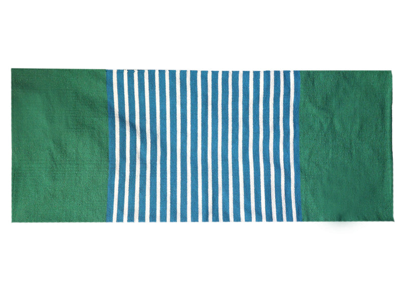 Indian Cotton Rug - Blue/ Green - 70cm x 170cm