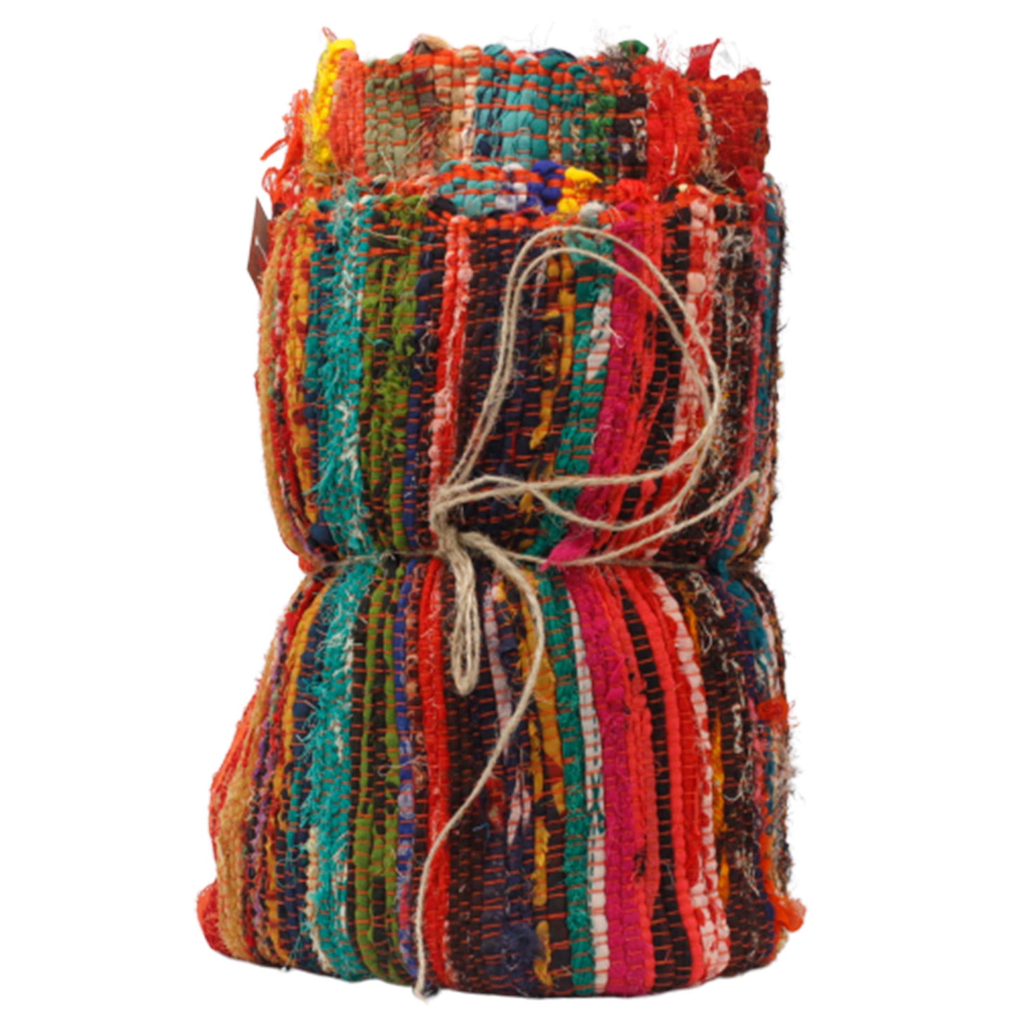 Indian Rag Rug - Orange -153cm x 90cm