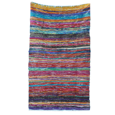 Indian Rag Rug - Blue -153cm x 90cm