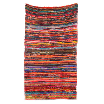 Indian Rag Rug - Orange -153cm x 90cm