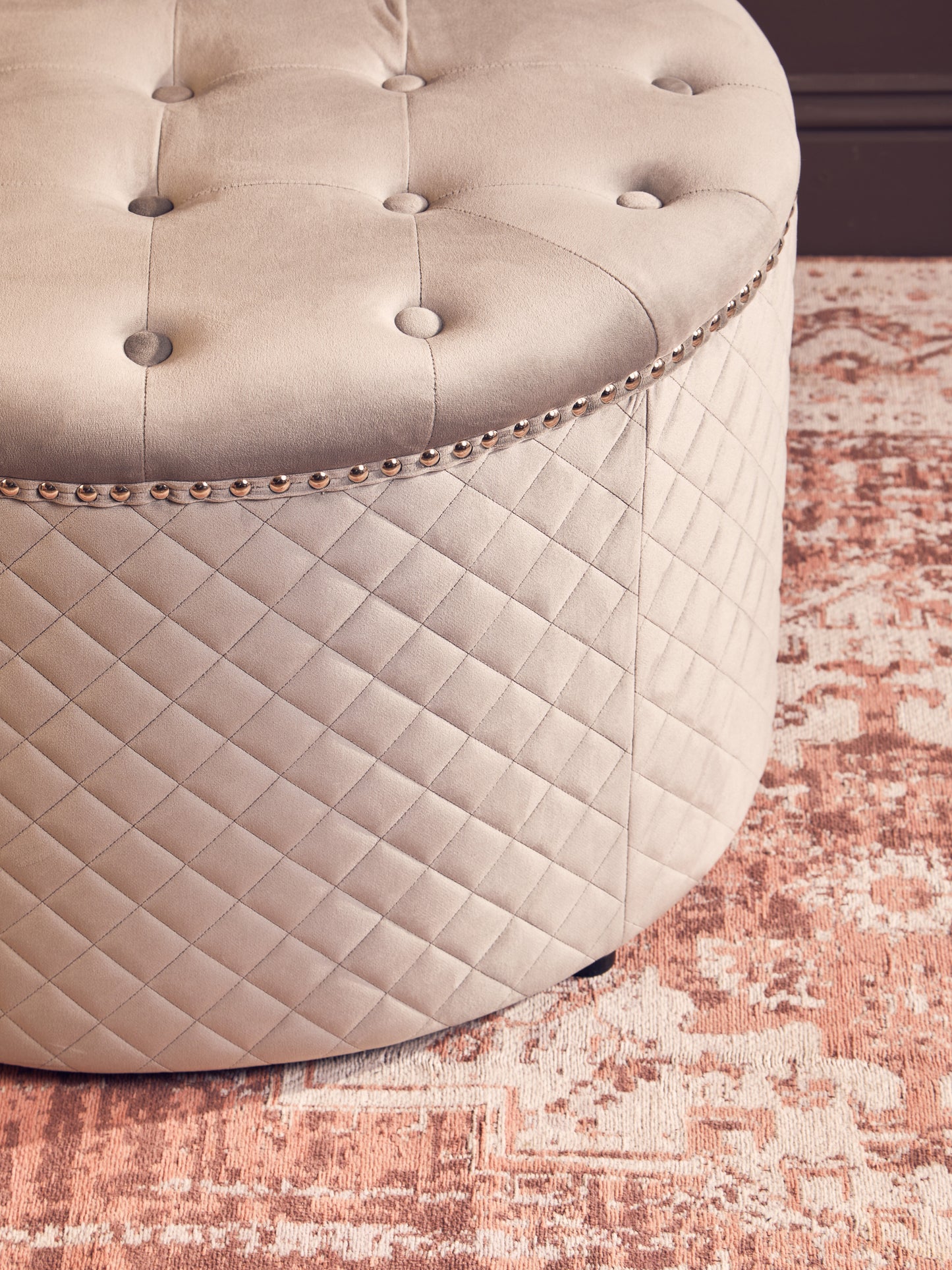 Distressed Persian Style Large Pink Rug