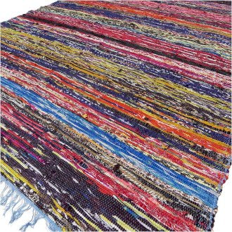 Indian Rag Rug - Blue -153cm x 90cm