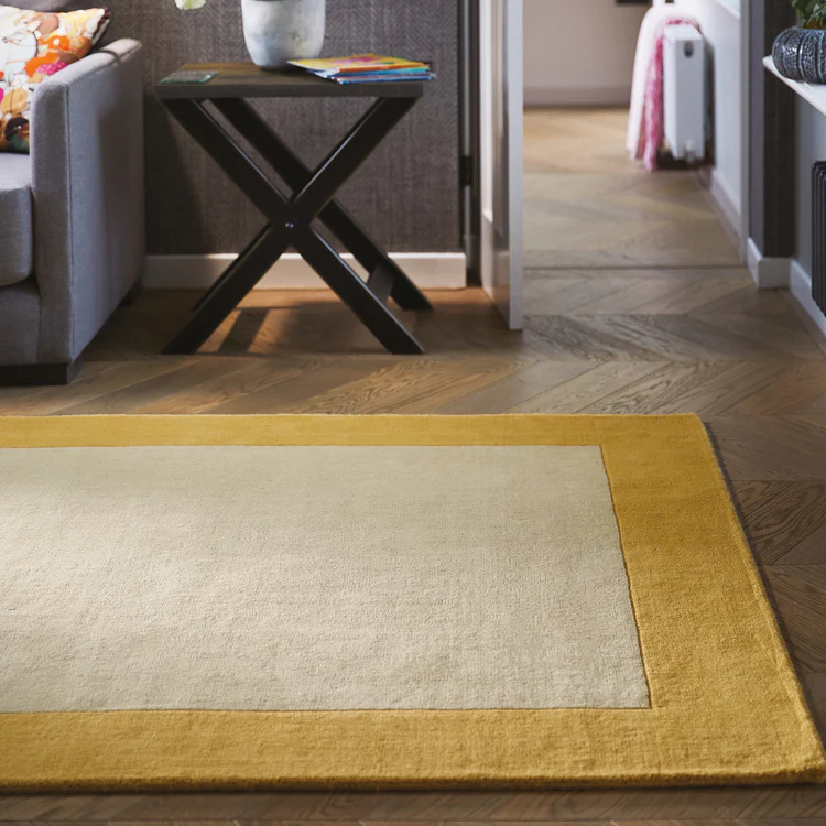 Origins Borders Ochre Luxury Wool Rug