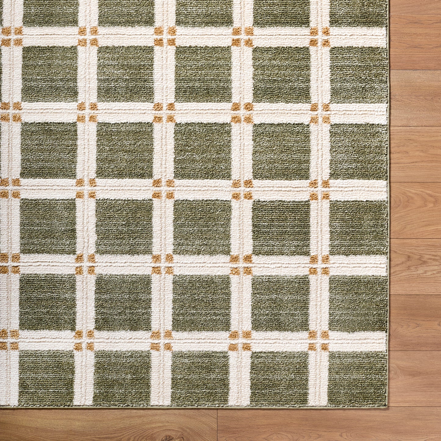 La Luna Green Modern Graphic Rug