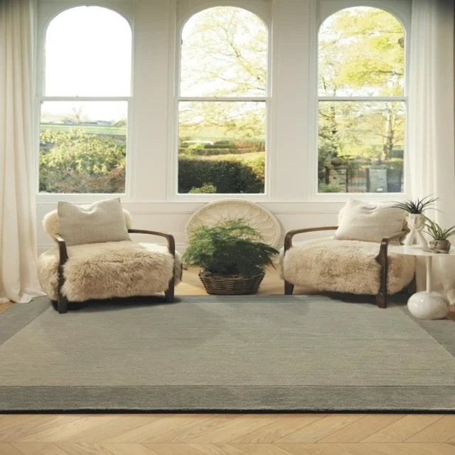Origins Borders Taupe Luxury Wool Rug