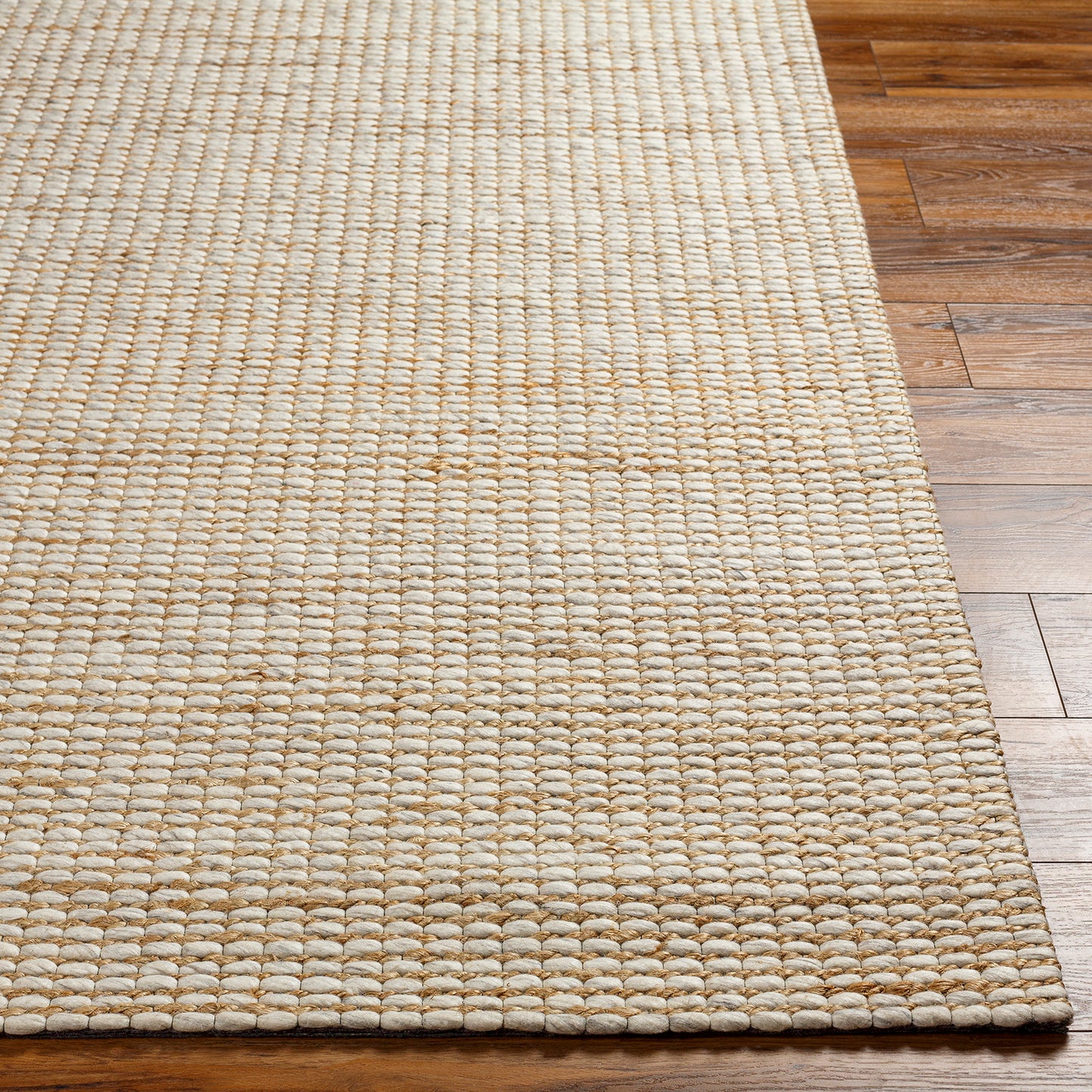 Priya Cream Modern Jute and Wool Rug
