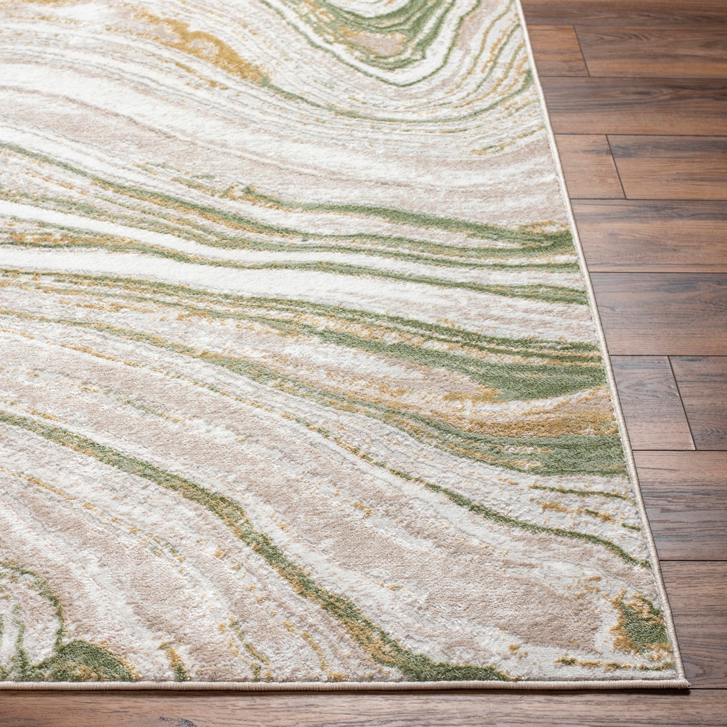 San Francisco Green Modern Abstract Rug
