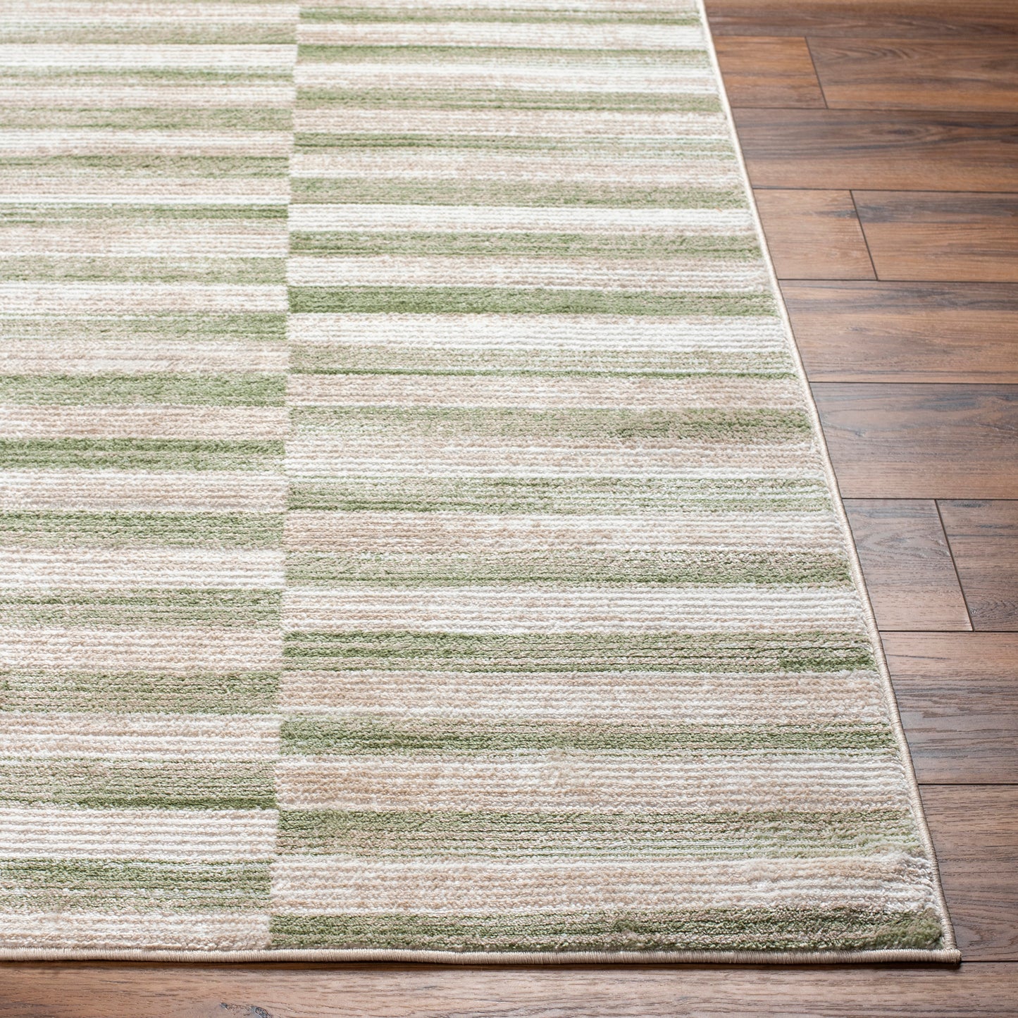 San Francisco Green Stripe Modern Rug