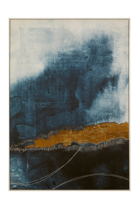 Astratto Blue And Gold Wall Art