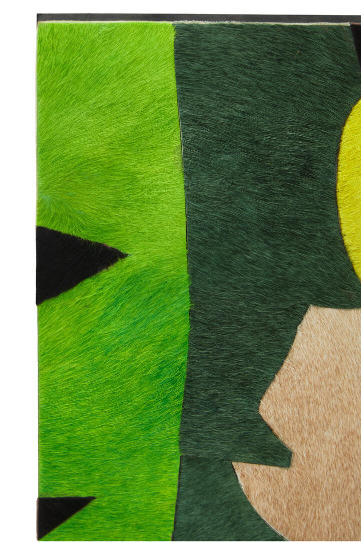 Safira Botanical Hair on Leather Patchwork Wall Art