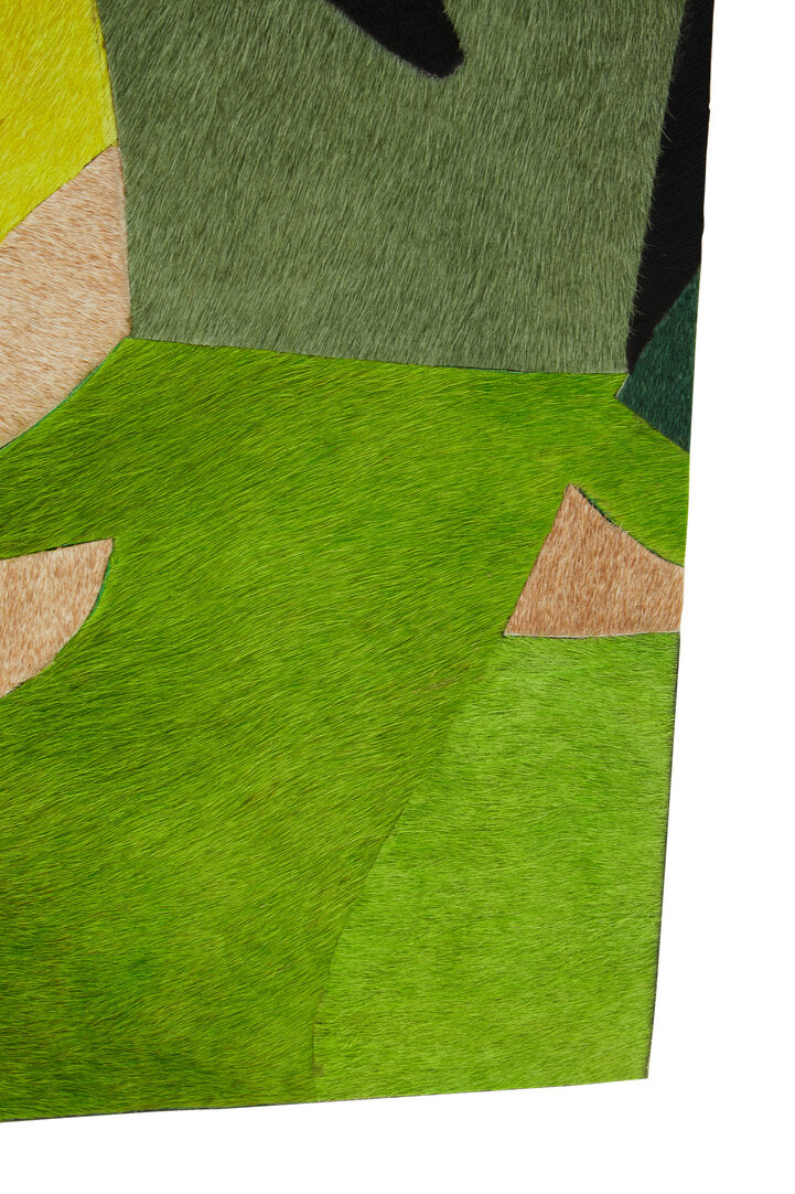 Safira Botanical Hair on Leather Patchwork Wall Art