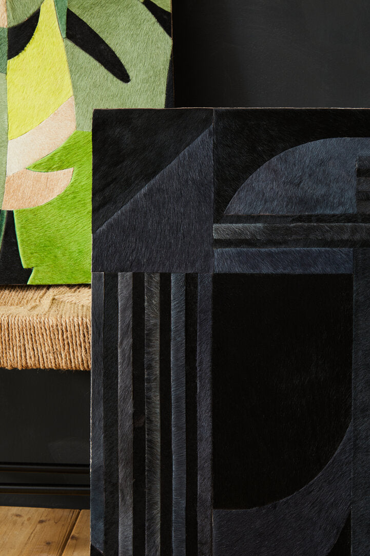 Safira Grey And Black Deco Print Wall Art