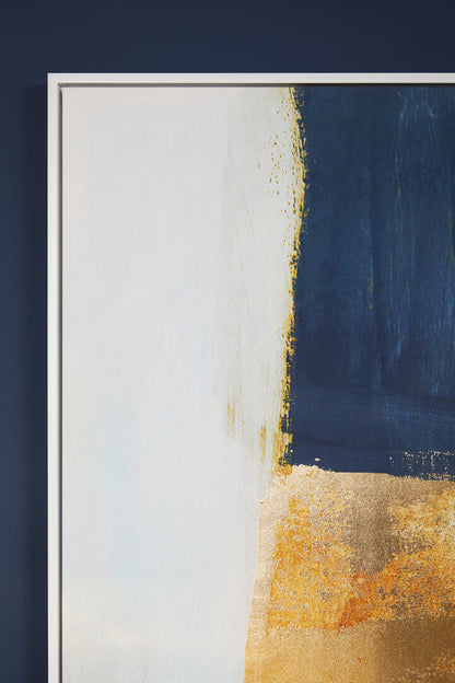 Astratto Blue and Gold Foil Wall Art