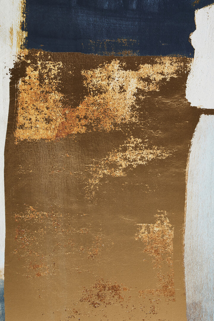 Astratto Blue and Gold Foil Wall Art
