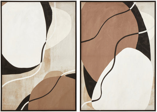 Astratto Set of 2 Abstract Earthy Tones Canvas Wall Art