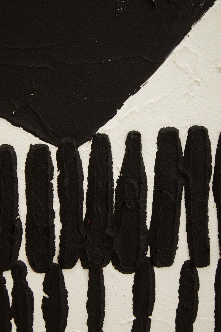 Astratto Black and White Abstract Hand Painted Wall Art