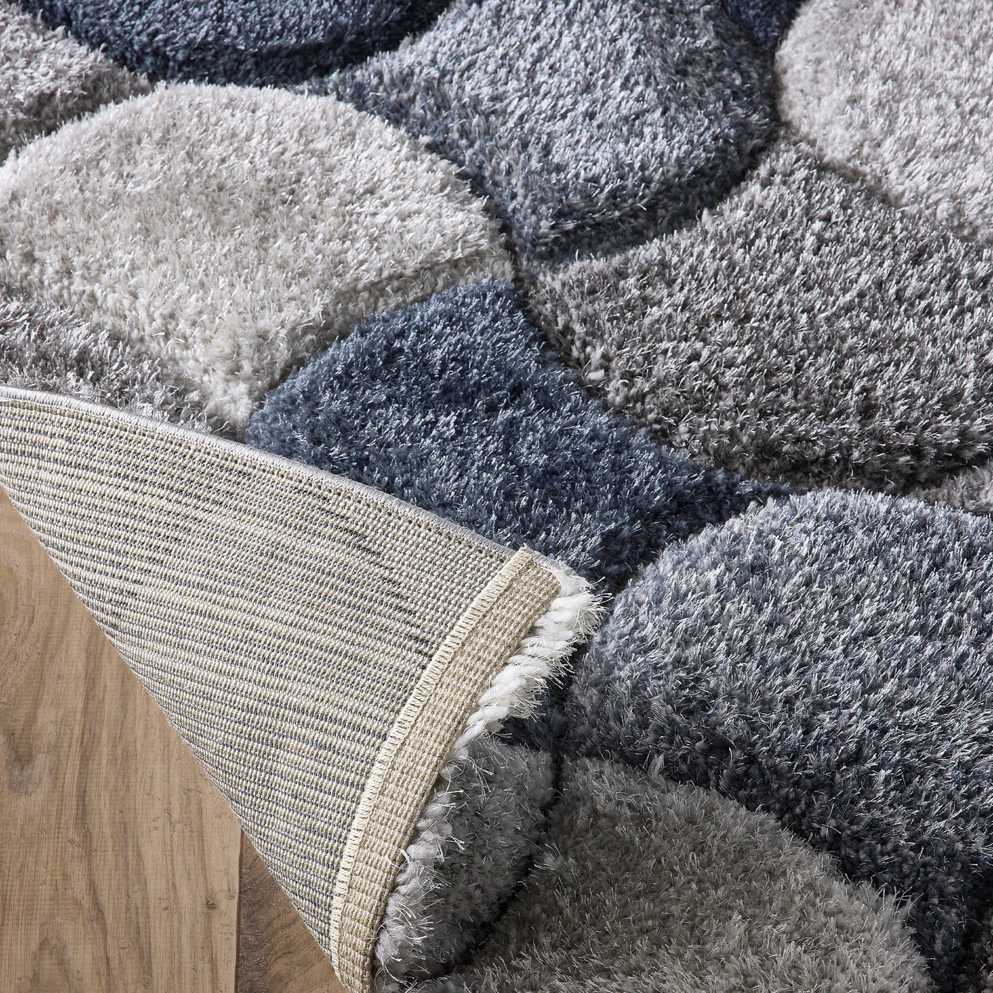 Origins 3D Scallop Large Navy Blue Rug 160cm x 230cm
