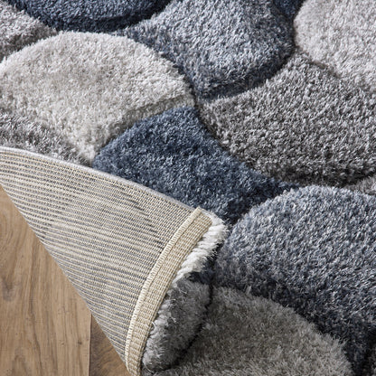 Origins 3D Scallop Large Navy Blue Rug 160cm x 230cm