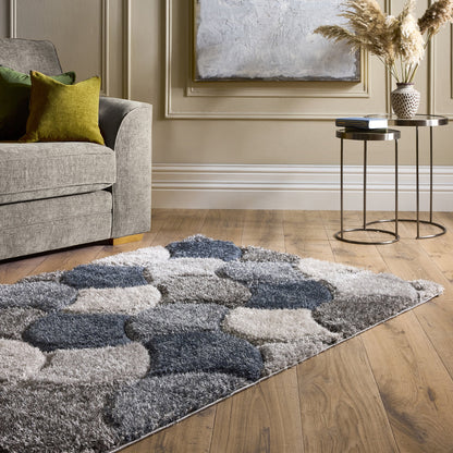 Origins 3D Scallop Large Navy Blue Rug 160cm x 230cm