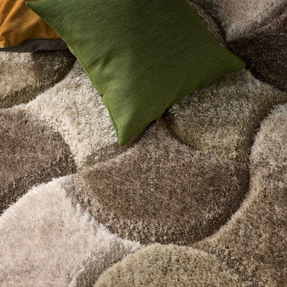 Origins 3D Scallop Large Brown Rug 160cm X 230cm