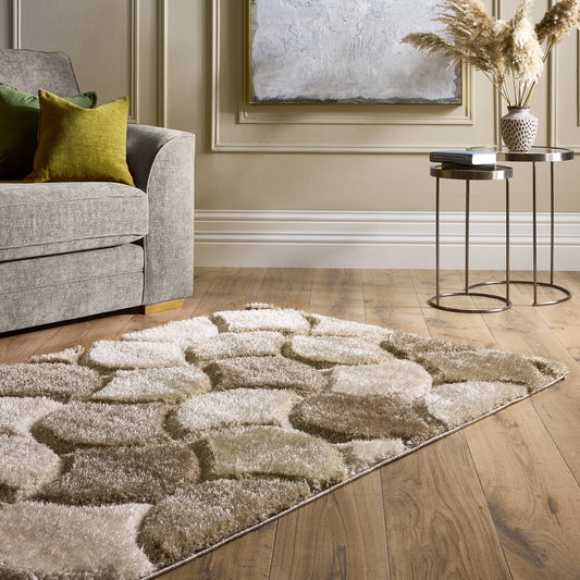 Origins 3D Scallop Large Brown Rug 160cm X 230cm