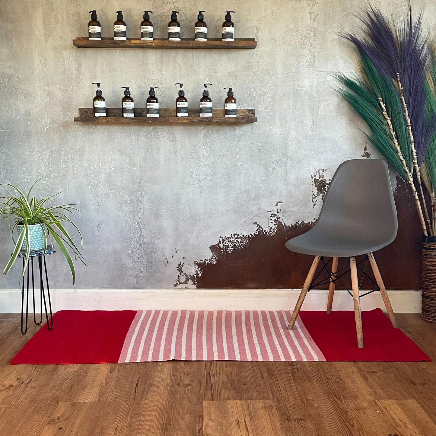 Indian Cotton Rug - Red/Pink - 70x170cm