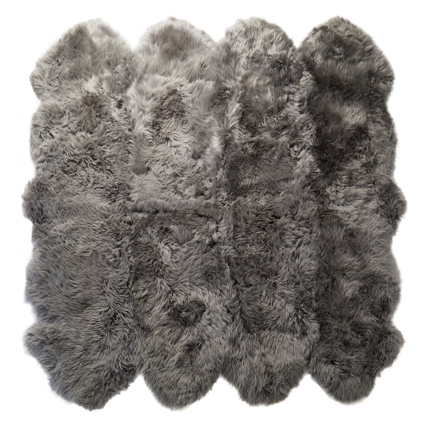 Grey 8 Pelt Sheepskin Rug