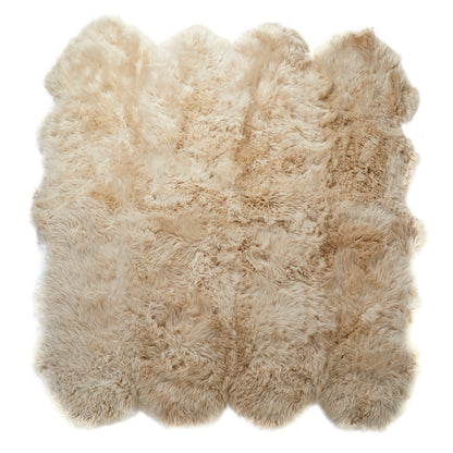 Extra Large Champagne Genuine NZ Super Soft Sheepskin Rug - 8 Pelt 180cm x 240cm