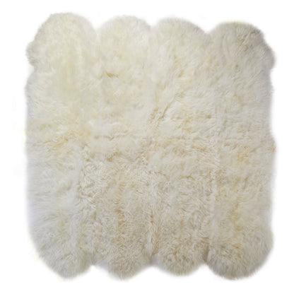Extra Large Natural White Genuine Super Soft NZ Sheepskin Rug - 8 Pelt 180cm x 240cm