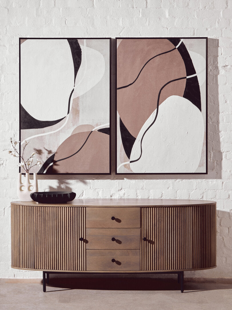 Astratto Set of 2 Abstract Earthy Tones Canvas Wall Art