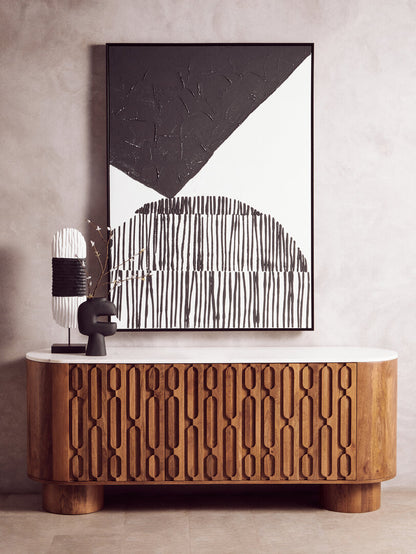Astratto Black and White Abstract Hand Painted Wall Art