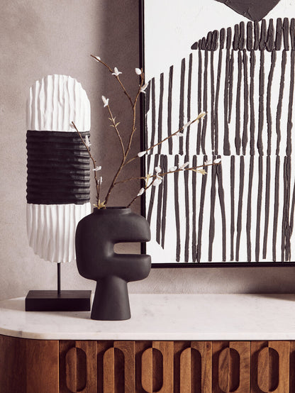 Astratto Black and White Abstract Hand Painted Wall Art